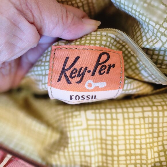 FOSSIL Floral Print Coated Canvas/Leather Tote Bag Key-Per Purse VGPC - Picture 2 of 16